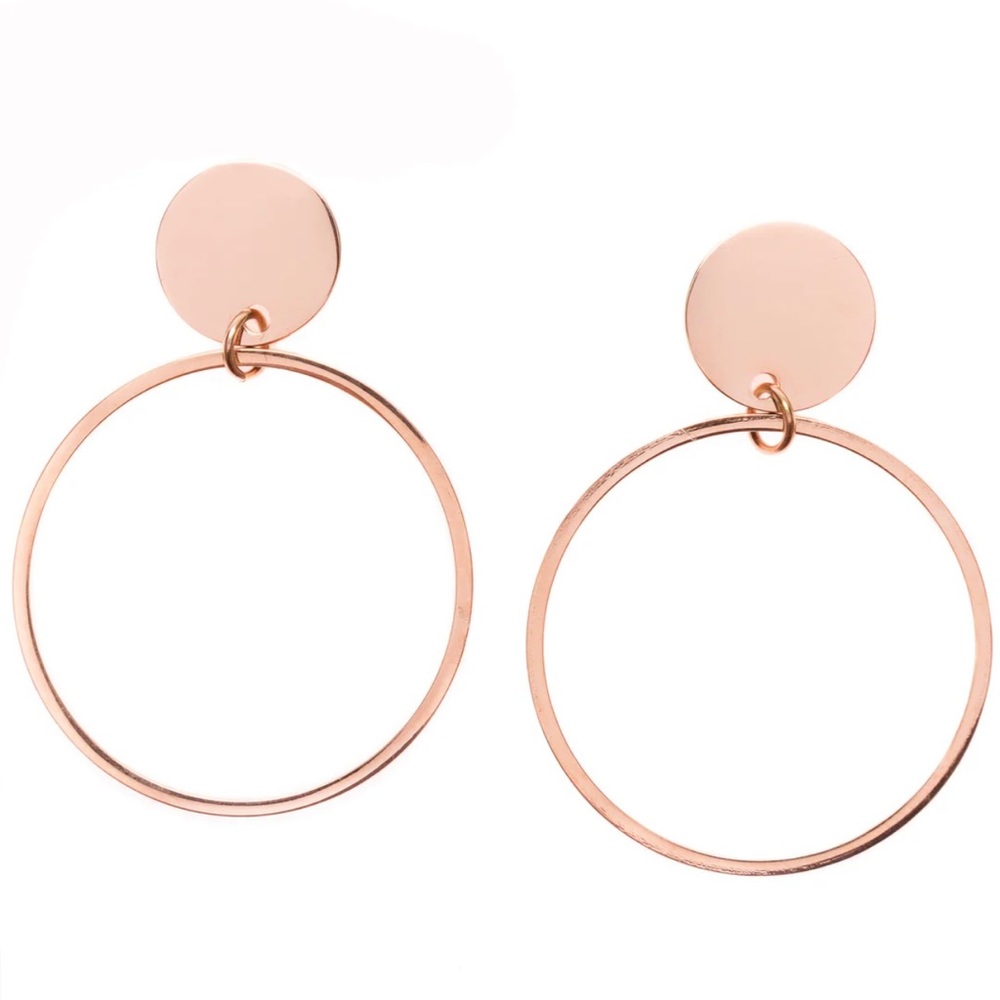 NWT Hey Happiness Rose Gold Lightweight Hoop Earrings 🌹🩷